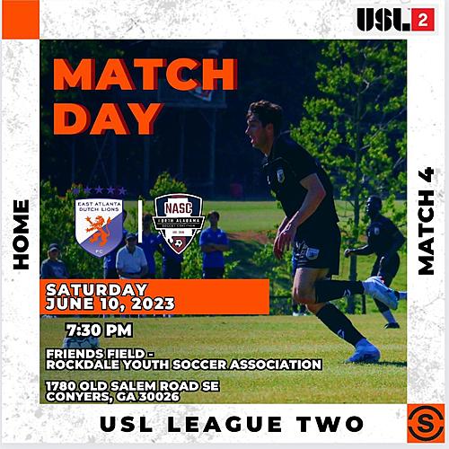 East Atlanta Dutch Lions FC vs. North Alabama SC poster