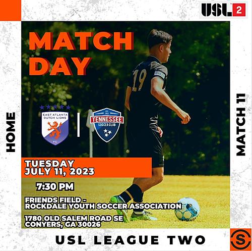 East Atlanta Dutch Lions FC vs. Tennessee SC poster