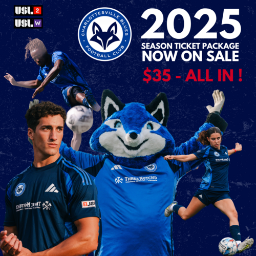 Charlottesville Blues FC -  2025 Season Ticket Package poster